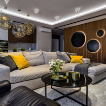 Серый диван в интерьере: виды, фото, дизайн, сочетание с обоями, шторами, декор-3