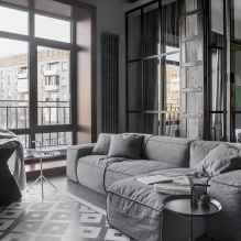 Серый диван в интерьере: виды, фото, дизайн, сочетание с обоями, шторами, декор-4