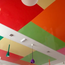 Комбинированные натяжные потолки: сочетание по цвету, фактуре, с другими материалами, разноуровневые-6