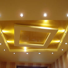 Комбинированные гипсокартонные и натяжные потолки: дизайн, сочетания по цвету, фото в интерьере-0