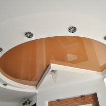 Комбинированные гипсокартонные и натяжные потолки: дизайн, сочетания по цвету, фото в интерьере-2