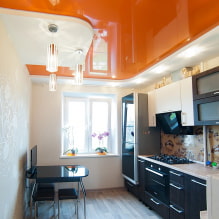 Двухуровневый потолок на кухне: виды, дизайн, цвет, варианты форм, подсветка-0