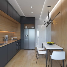 Двухуровневый потолок на кухне: виды, дизайн, цвет, варианты форм, подсветка-3