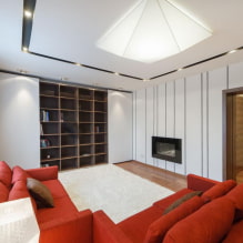 Оформление потолка в гостиной: виды конструкций, форм, цвет и дизайн, идеи освещения-1