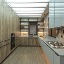 Варианты отделки потолка на кухне: виды конструкций, цвет, дизайн, освещение, фигурные формы-1