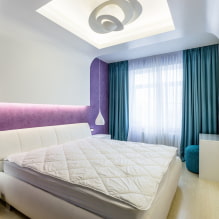 Потолок в спальне: дизайн, виды, цвет, фигурные конструкции, освещение, примеры в интерьере-7