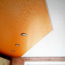 Текстурный натяжной потолок: имитация дерева, штукатурки, парчи, зеркала, бетона, кожи, шелка и др.-9