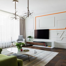 Телевизор в гостиной: фото, выбор места расположения, варианты дизайна стены в зале вокруг ТВ-5