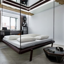 Парящая кровать в интерьере: виды, формы, дизайн, варианты с подсветкой-6