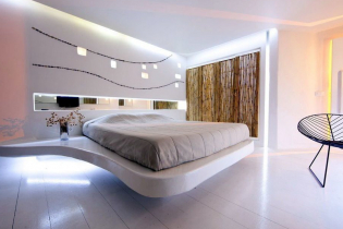 Парящая кровать в интерьере: виды, формы, дизайн, варианты с подсветкой