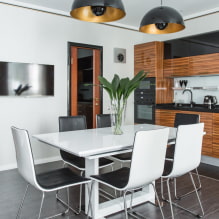 Стеклянные столы для кухни: фото в интерьере, виды, формы, цвета, дизайн, стили-0
