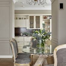Стеклянные столы для кухни: фото в интерьере, виды, формы, цвета, дизайн, стили-3