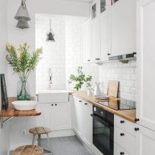Обеденный стол для маленькой кухни: виды, дизайн, формы, расположение в комнате-6