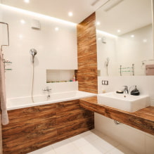 Белая плитка в ванной: дизайн, формы, цветовые сочетания, варианты расположения, цвет затирки-0
