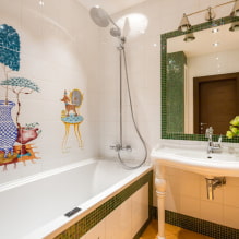 Белая плитка в ванной: дизайн, формы, цветовые сочетания, варианты расположения, цвет затирки-1