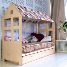 Кровать-домик в детской комнате: фото, варианты дизайна, цвета, стили, декор-0