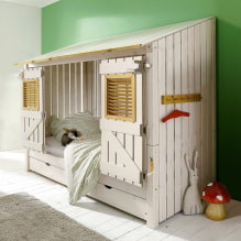 Кровать-домик в детской комнате: фото, варианты дизайна, цвета, стили, декор-1