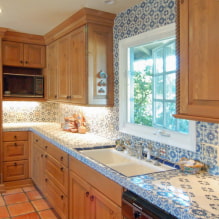 Столешница из плитки: фото в кухне, ванной, цветовая гамма, дизайн, стили-5
