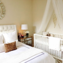 Спальня с детской кроваткой: дизайн, идеи планировки, зонирование, освещение-1