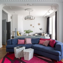Синий диван в интерьере: виды, механизмы, дизайн, материалы обивки, оттенки, сочетания-1