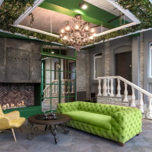 Зеленый диван: виды, дизайн, выбор материала обивки, механизма, сочетания, оттенки-6