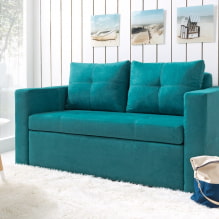Бирюзовый диван в интерьере: виды, материалы обивки, оттенки цвета, формы, дизайн, сочетания-8