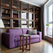 Фиолетовый диван в интерьере: виды, материалы обивки, механизмы, дизайн, оттенки и сочетания-2