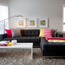 Черный диван в интерьере: материалы обивки, оттенки, формы, идеи дизайна, сочетания-0