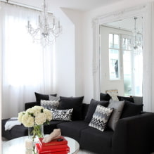 Черный диван в интерьере: материалы обивки, оттенки, формы, идеи дизайна, сочетания-5