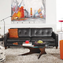 Черный диван в интерьере: материалы обивки, оттенки, формы, идеи дизайна, сочетания-8