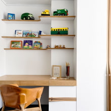 Полки в детскую комнату: виды, материалы, дизайн, цвета, варианты наполнения и расположения-0