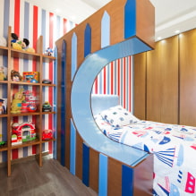 Полки в детскую комнату: виды, материалы, дизайн, цвета, варианты наполнения и расположения-2