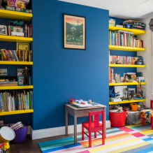 Полки в детскую комнату: виды, материалы, дизайн, цвета, варианты наполнения и расположения-4