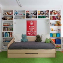 Полки в детскую комнату: виды, материалы, дизайн, цвета, варианты наполнения и расположения-8