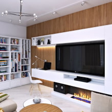 Стенка в гостиную (зал): дизайн, виды, материалы, цвета, варианты размещения и заполнения-2
