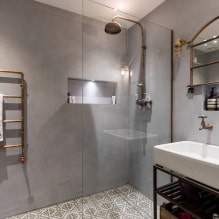 Ванная комната в стиле лофт: выбор отделки, цвета, мебели, сантехники и декора-3