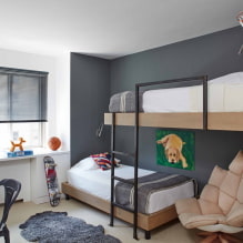 Детская комната для двух мальчиков: зонирование, планировка, дизайн, отделка, мебель-3