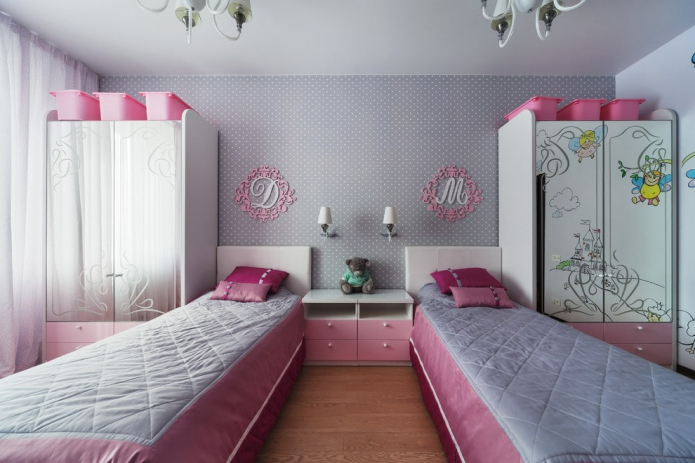 Дизайн проект комнаты для 2 девочек
