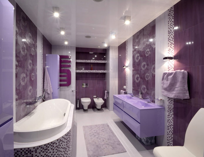 Фиолетовая мебель для ванной комнаты