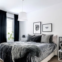 Черно-белая спальня: особенности дизайна, выбор мебели и декора-4