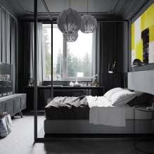 Черная спальня: фото в интерьере, особенности оформления, сочетания-7