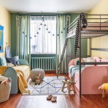 Детская комната для двоих детей: примеры ремонта, зонирование, фото в интерьере-2