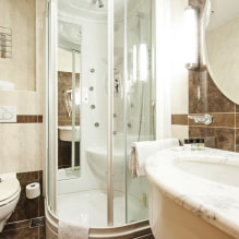Дизайн ванной комнаты с душевой кабиной: фото в интерьере, варианты обустройства-7