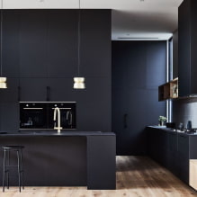 Черная кухня: особенности дизайна, сочетания, реальные фото-1
