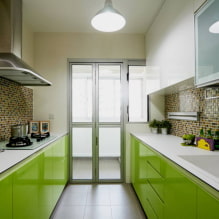 Салатовая кухня: сочетания, выбор штор и отделки, подборка фото-0