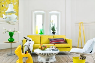 Сочные гостиные в желтом цвете