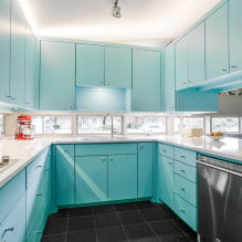 Дизайн голубой кухни-1