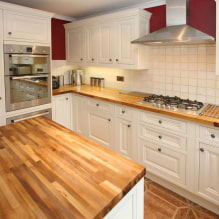 Дизайн кухни с деревянной столешницей-3