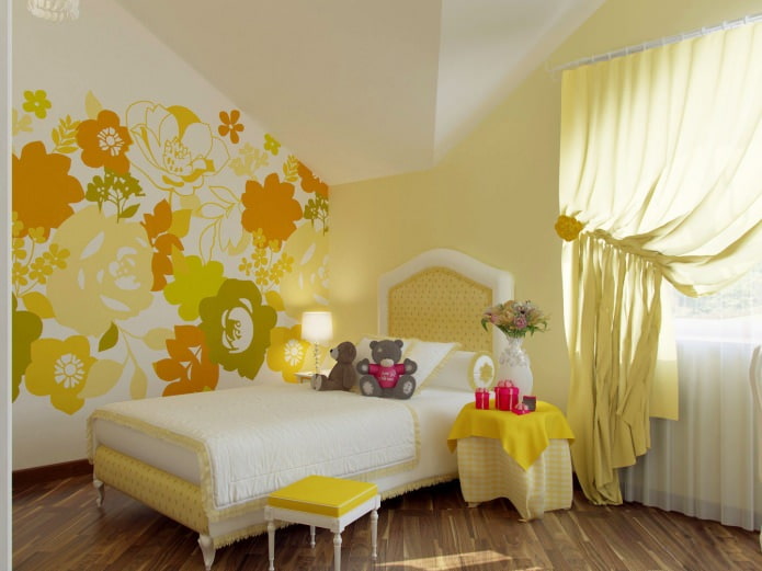 Детская комната в желтых тонах
