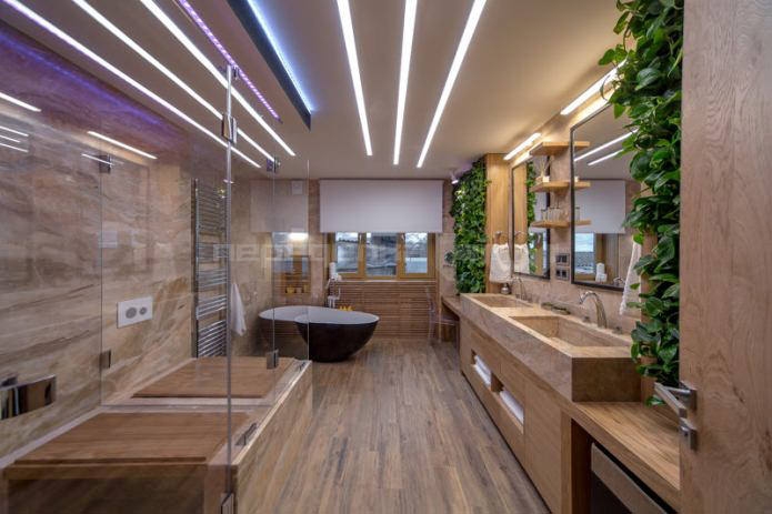 Дизайн большой ванной комнаты 12 кв. м.